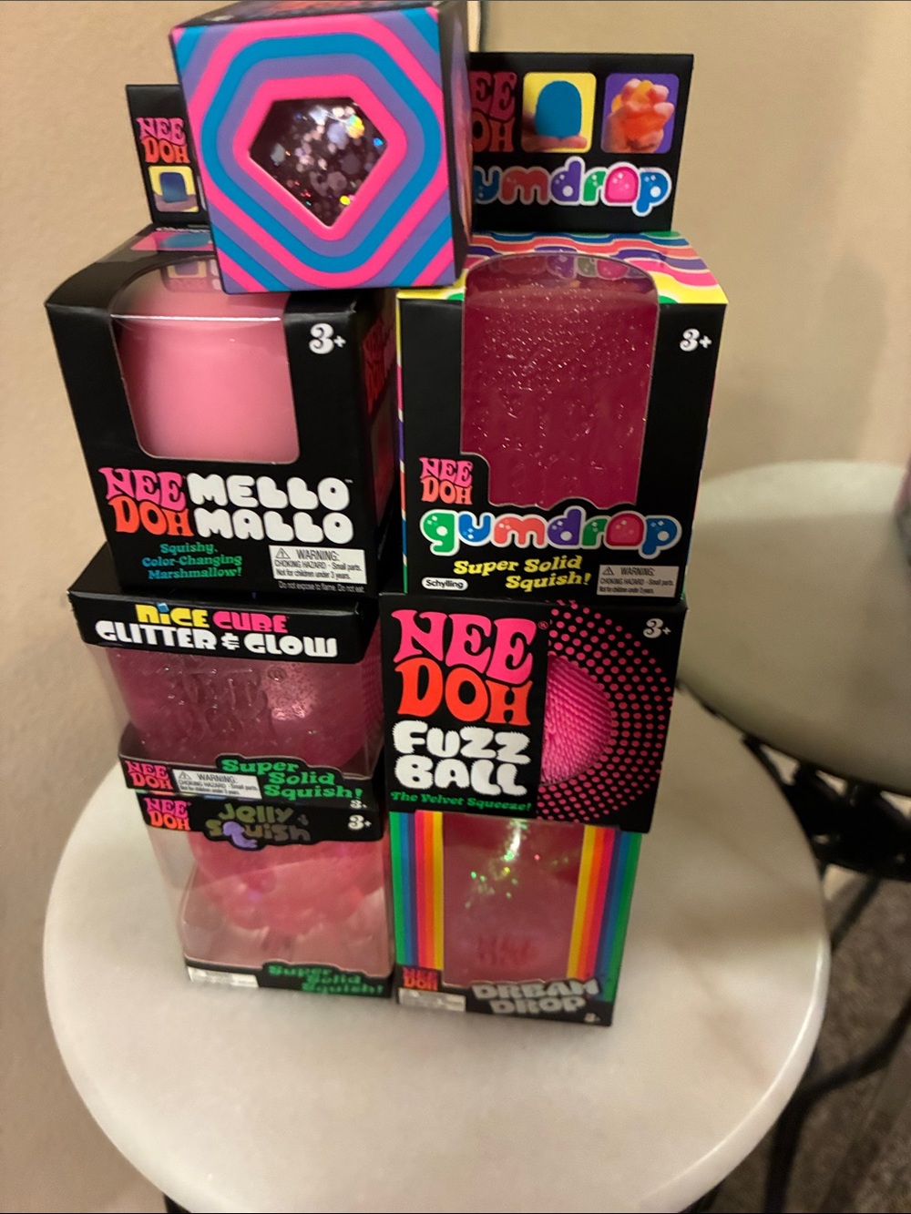 Needoh Dream Drop, Fuzzball, Jelly Squish, Jewel, Mello Mallo, Gumdrop, Glitter